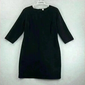 Old Navy Women’s Dress Size XL Black Cotton/Spandex Knit 3/4 Sleeves Back Zipper